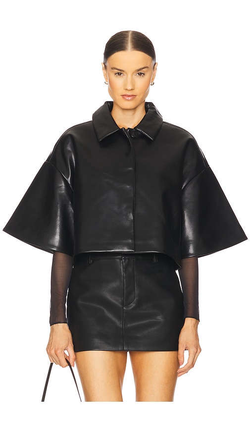 Ser.o.ya Adi Faux Leather Cropped Jacket In Black