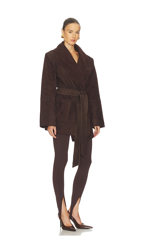 Ser.o.ya Chandra Suede Wrap Jacket In Brown