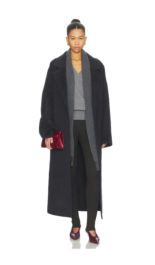 SEROYA Lyli Wool Coat in Dark Charcoal | REVOLVE
