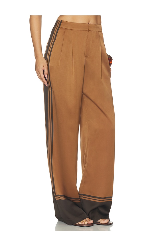Ser.o.ya Marlowe Satin Pant In Bosun Brown Tile