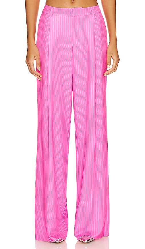 White pants clearance with pink stripes