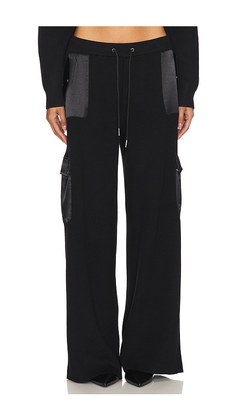 Shop Ser.o.ya Daph Knit Cargo Pant In Black