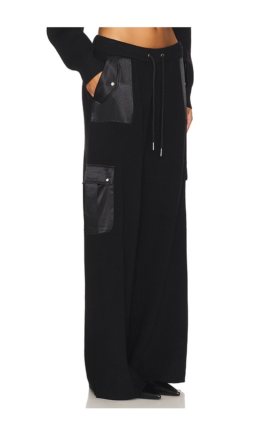 Shop Ser.o.ya Daph Knit Cargo Pant In Black