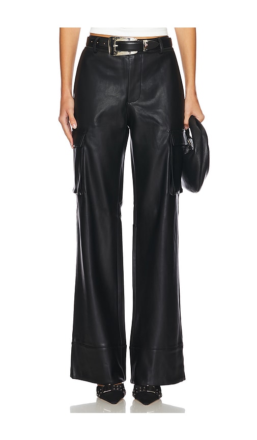 Ser.o.ya Fifer Vegan Leather Low Rise Cargo Pant In 블랙