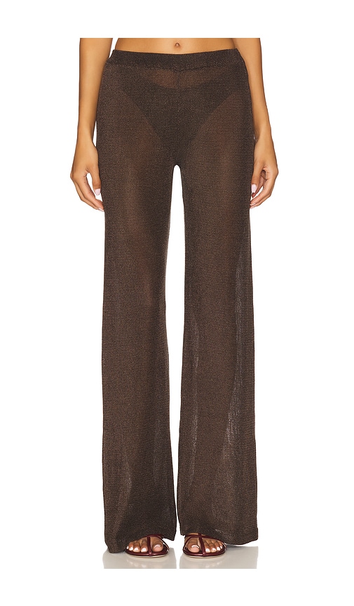 Ser.o.ya Sheldon Metallic Knit Pant In Brown