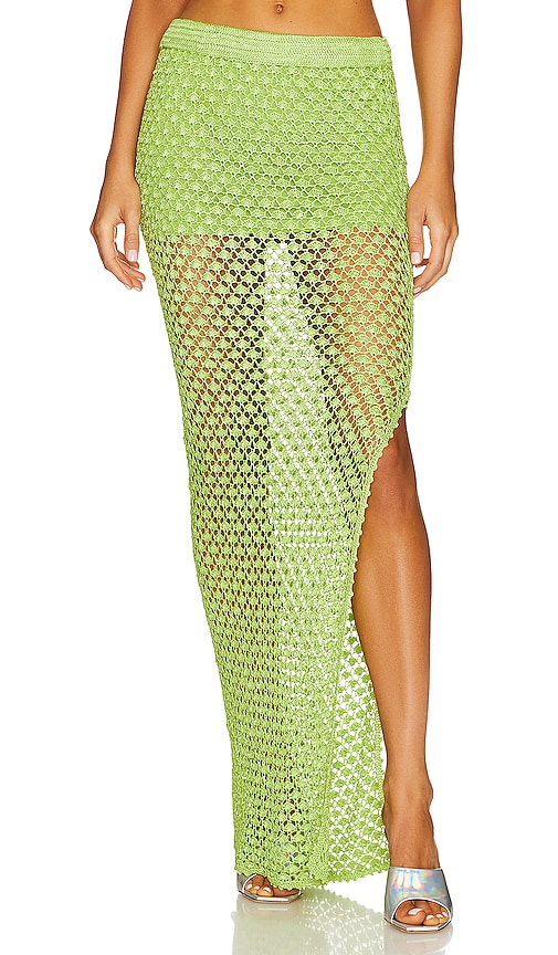 Ser.o.ya Sandy Crochet Skirt In Lime