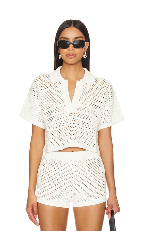 Shop Ser.o.ya Nani Crochet Polo In Cream