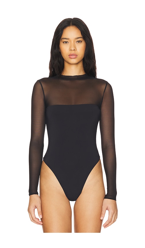 Shop Ser.o.ya Brandi Mesh Bodysuit In 블랙