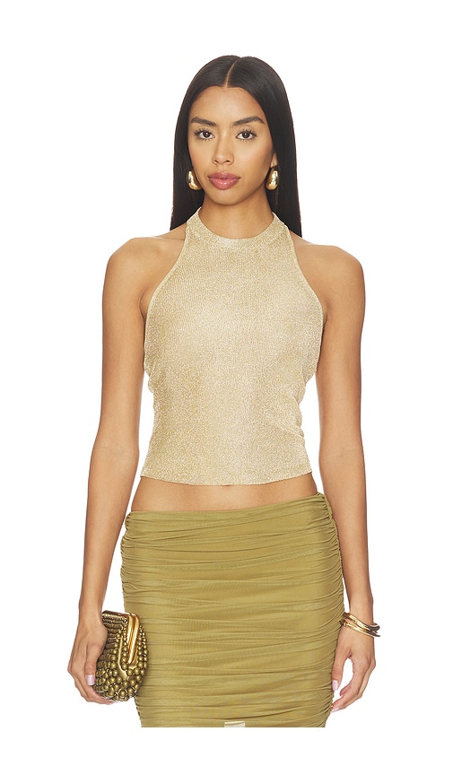 SEROYA Minnie Metallic Knit Halter Top | Thumbnail 3 SEROYA Minnie Metallic Knit Halter Top | Thumbnail 3