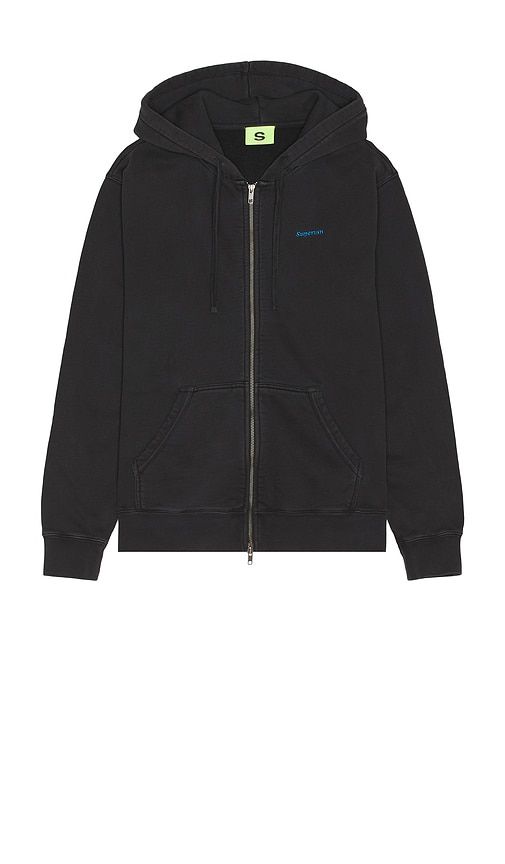 Supervsn Zip Up Hoodie In Charcoal