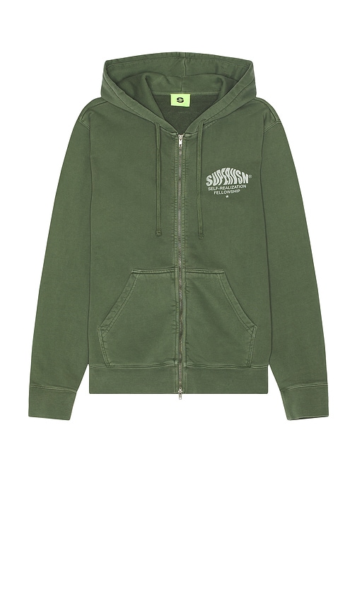 Supervsn Self Realization Zip Up Hoodie In Moss