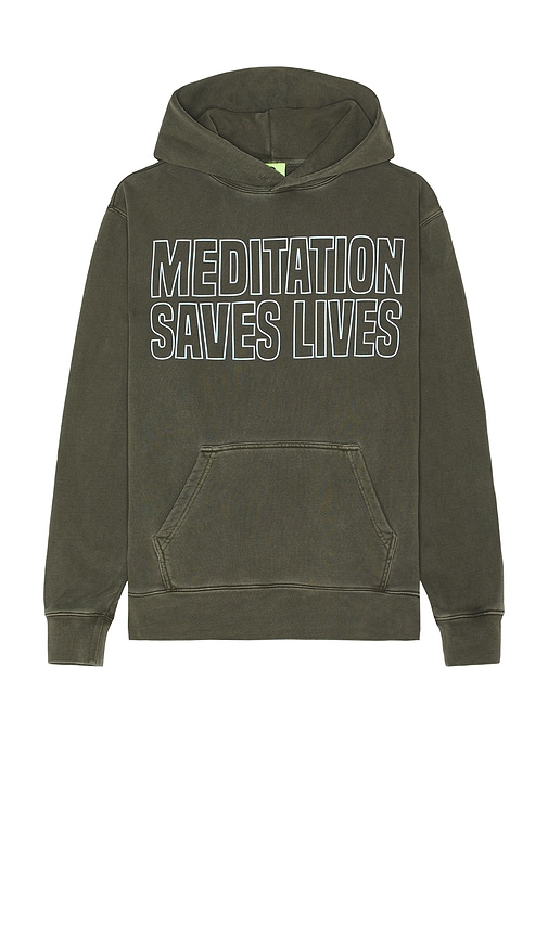 Shop Supervsn Meditation Saves Lives Hoodie In Olive