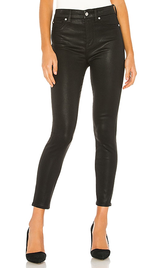 7 For All Mankind B(Air) The High Waist Ankle Skinny in Black Coating