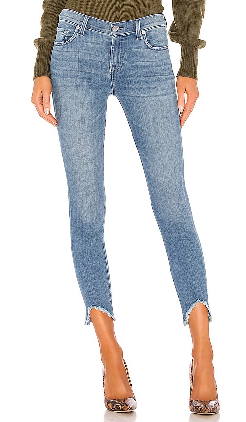7 For All Mankind The Ankle Skinny Wave Hem. - In Alta Blue