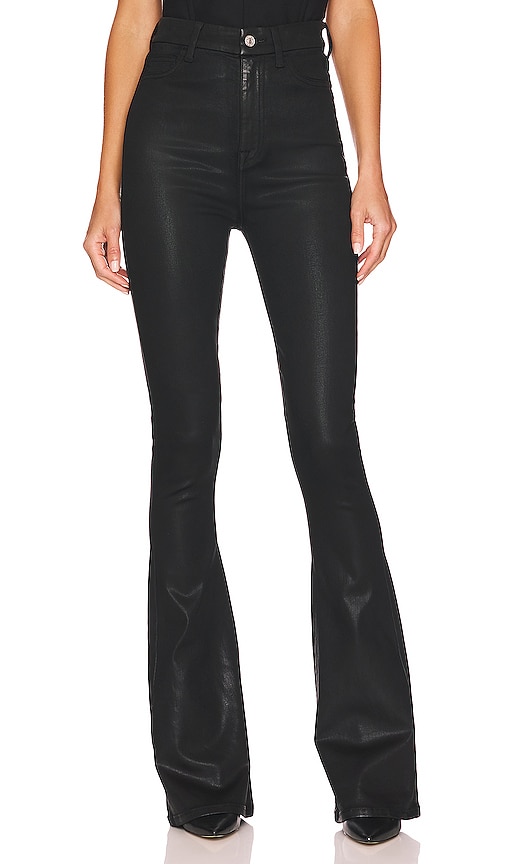 7 For All Mankind Ultra High Rise Skinny Bootcut Jeans In Coated Black ...