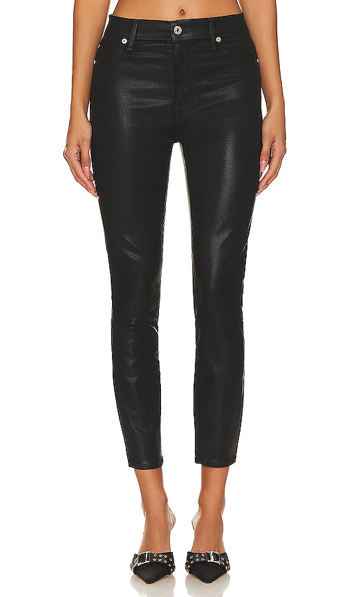 7 For All Mankind High Waist Ankle Skinny In Black
