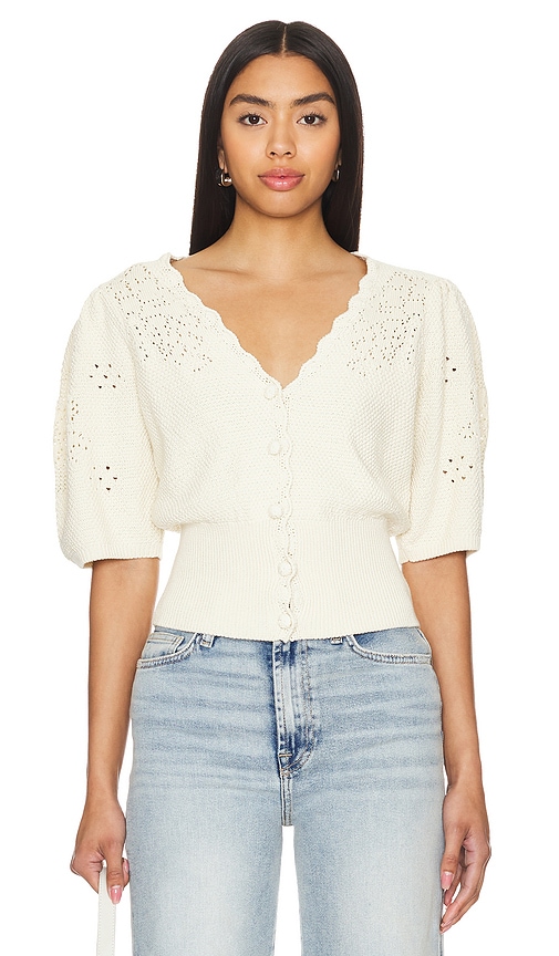 7 For All Mankind Western Cardigan in Bone