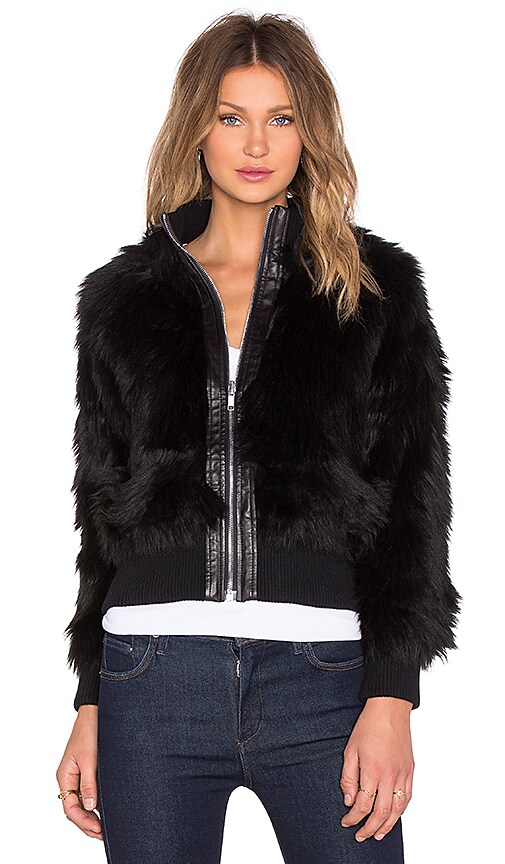 7 for all mankind faux fur coat