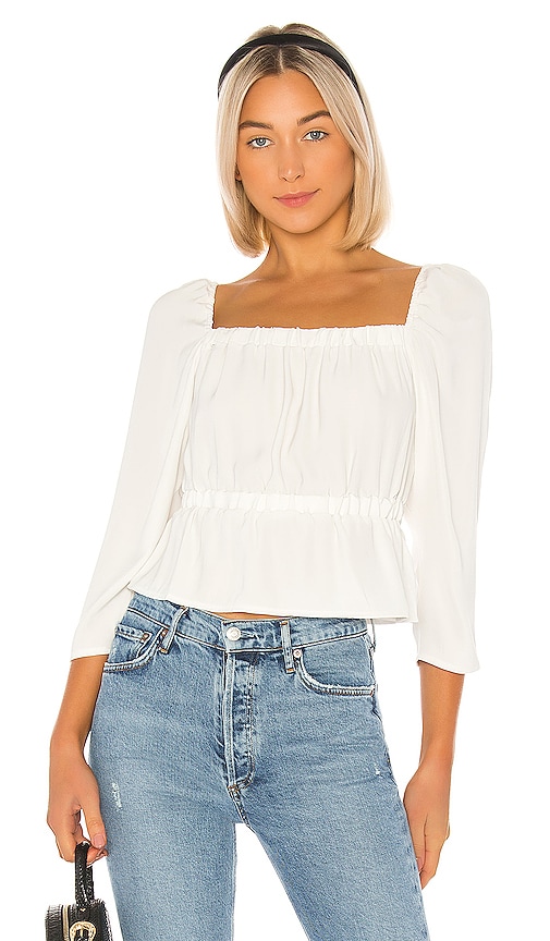 Square Neck Elastic Waist Top