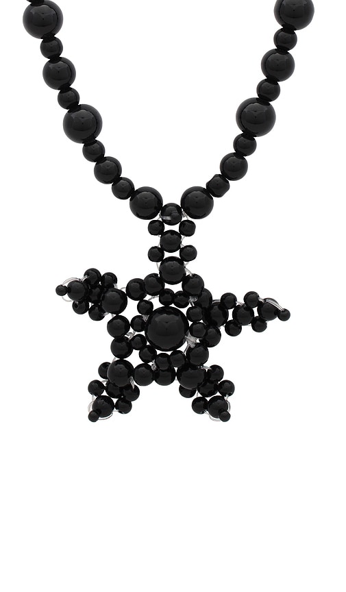 Shop Susan Fang Beaded Star Necklace In Black