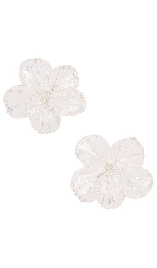 Susan Fang Resin Flower Earrings In White