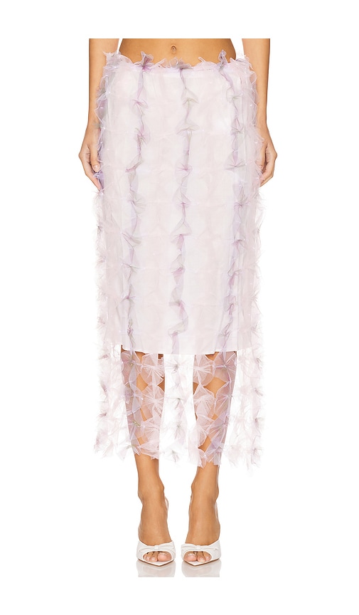 Susan Fang Air-flower Maxi Skirt In Pink