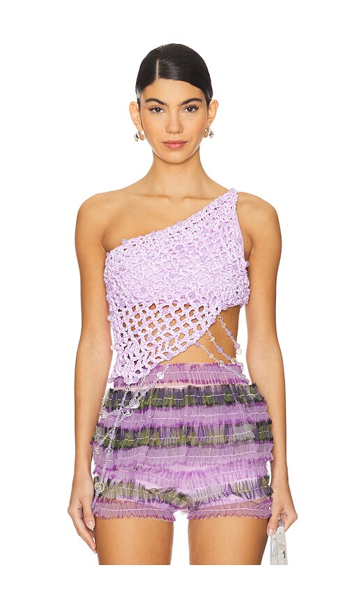Diagonal Crochet Beaded Top