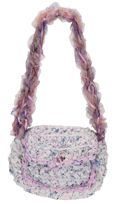 Shop Susan Fang Crochet Shoulder Bag In Pink