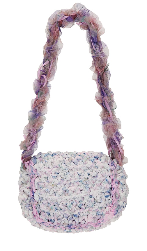 Shop Susan Fang Crochet Shoulder Bag In Pink
