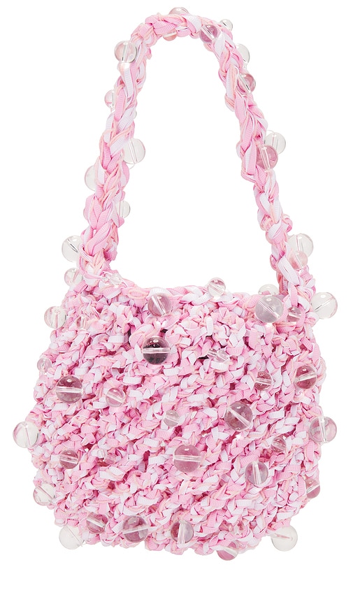 Shop Susan Fang Crochet Beaded Mini Bag In Pink