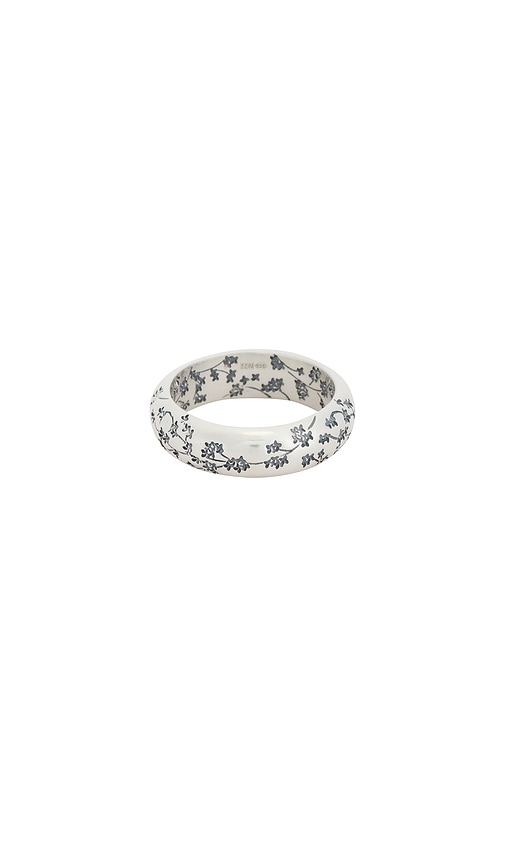 Serge de Nimes Blossom Ring in Metallic Silver. - size 6 (also in 8, 9 1/2, 10 1/2, 11 1/2)