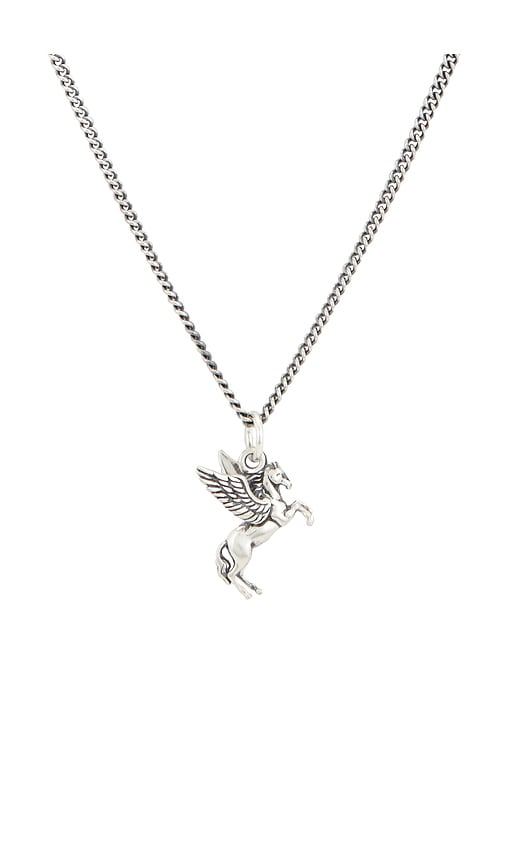  Serge De Nimes Pegasus Necklace In Metallic Silver. 