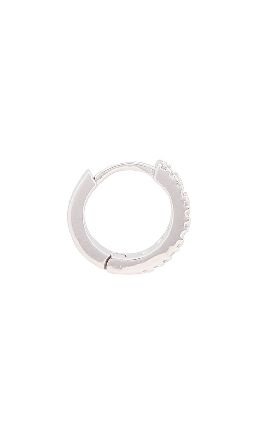 Shop Serge De Nimes Zirconia Hoop Earring In Metallic Silver