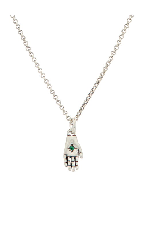  Serge De Nimes Oracle Necklace In Metallic Silver. 