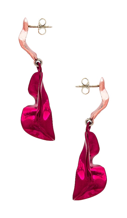 Shop Sterling King Two Tone Fold Mini Earrings In Petal Pink & Fuchsia