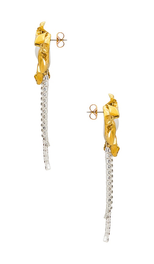 Shop Sterling King Titania Fringe Earrings In Metallic Gold