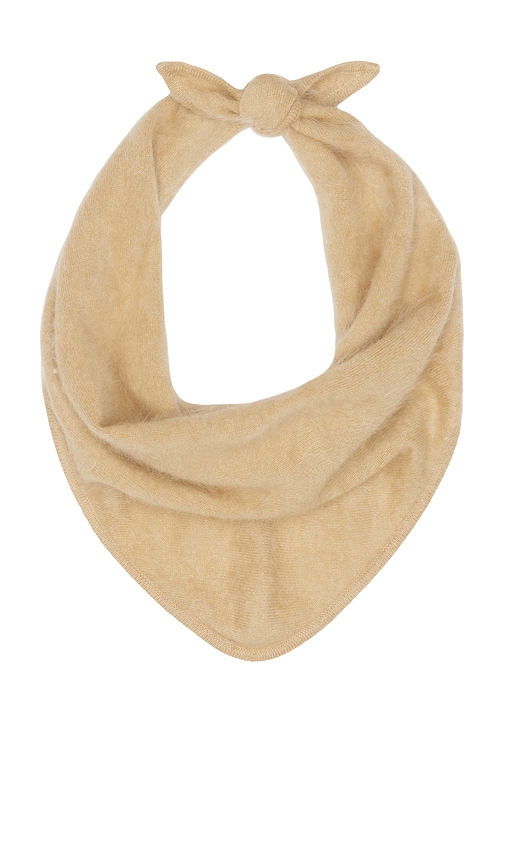  Soft Goat Brushed Triangle Scarf In Tan. 