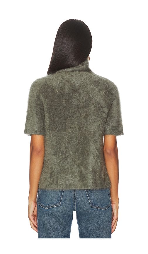  Soft Goat Kurzärmeliger Rollkragenpullover Aus Angerautem Material In Olive. Größe S. Also In M. 