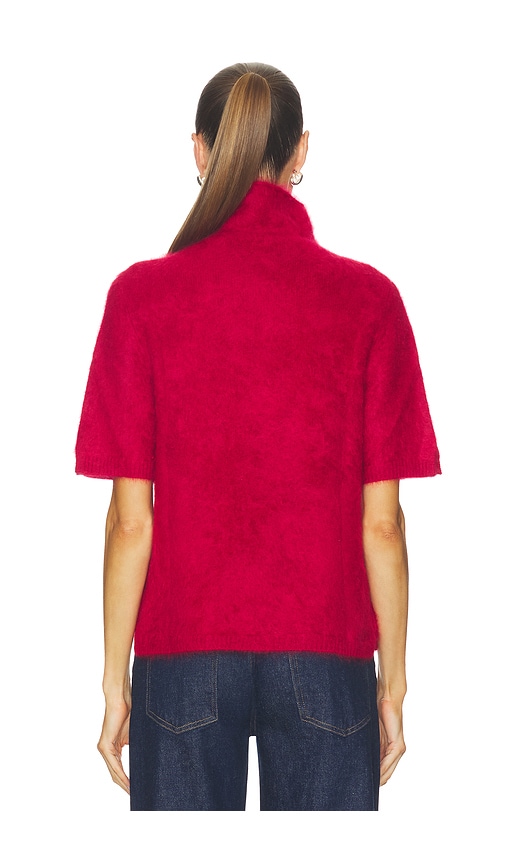  Soft Goat Kurzarm-rollkragenpullover Aus Gebürstetem Leder In Red. Größe S. Also In Xs, M, L. 