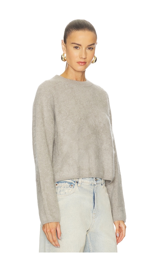 Soft Goat Brushed Crewneck Sweater In Gray