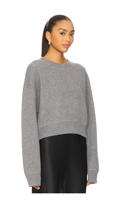 Soft Goat Double Faced Crewneck Pullover In Gray