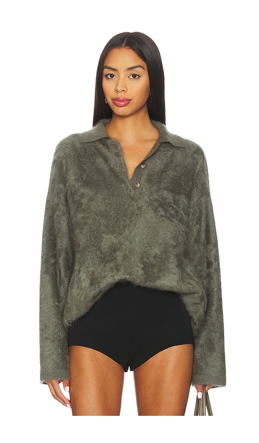 Soft Goat Brushed Polo Shirt In Green