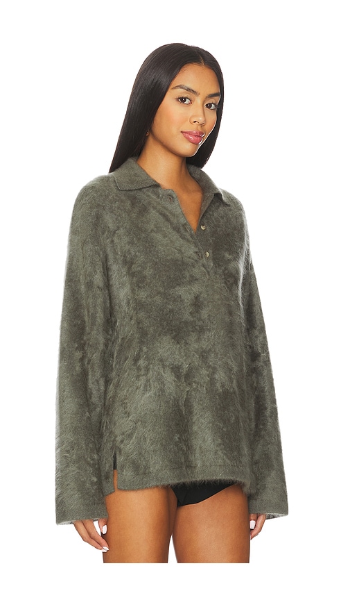 Soft Goat Brushed Polo Shirt In Green