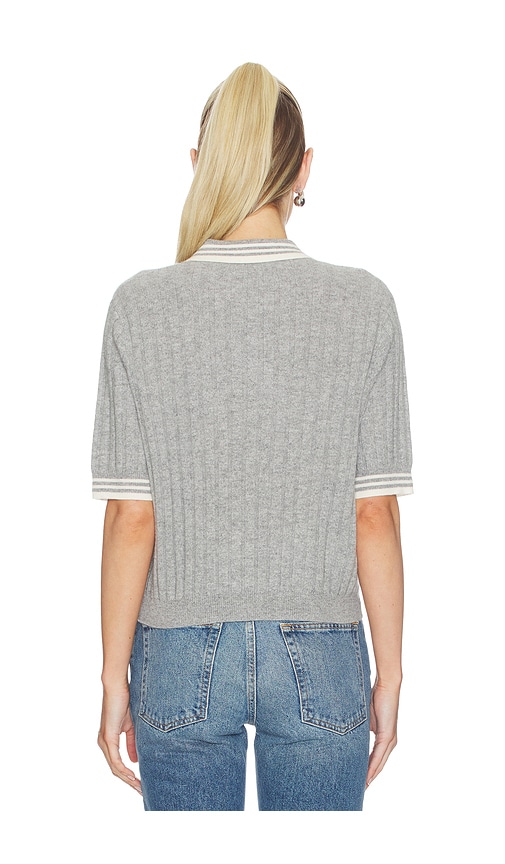  Soft Goat Gestreiftes Piqué-oberteil In Grey. Größe Xs. Also In S, M, L, Xl. 