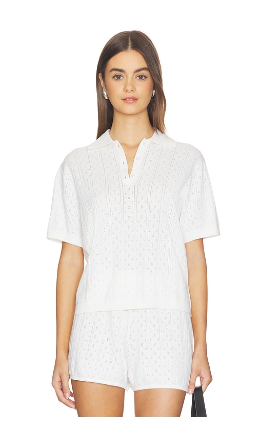 Soft Goat Pointelle Pique Top