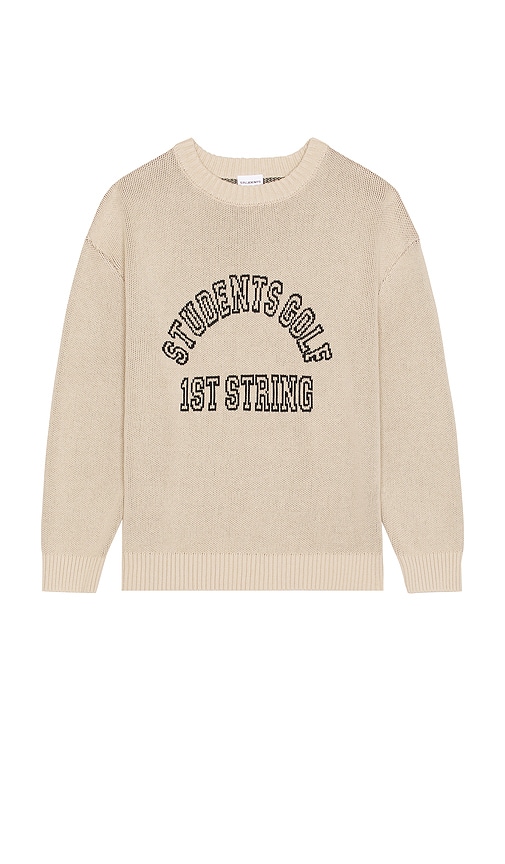 Students Golf 1st String Knit Crew Sweater In Neutral