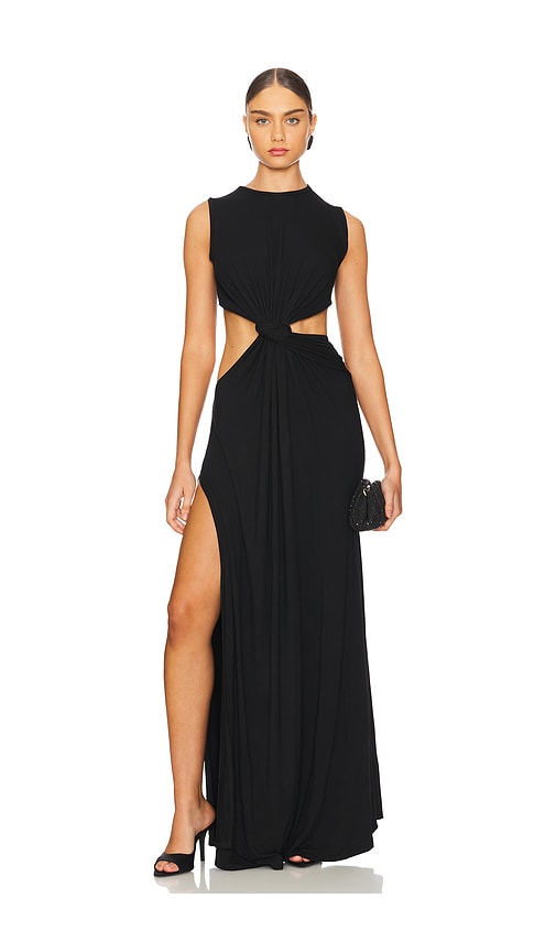 Shop Sid Neigum Twisted Cutout Maxi Dress In Black