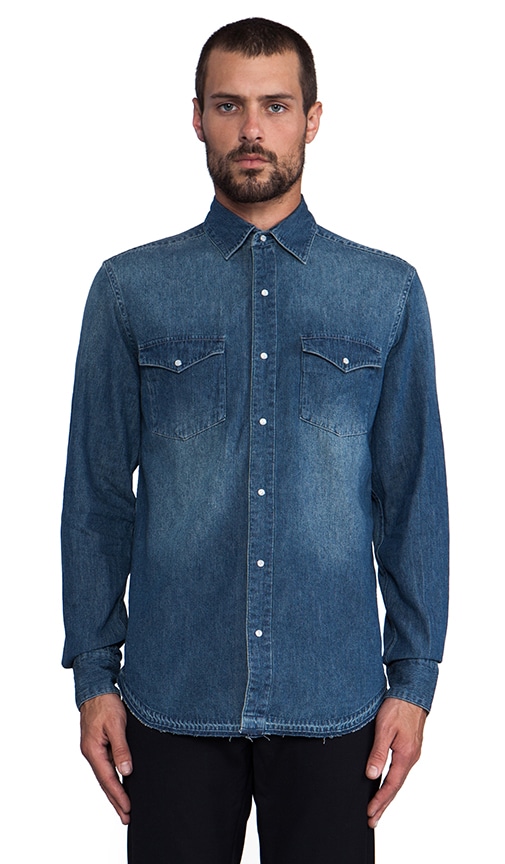 Frayed Bottom Denim Shirt