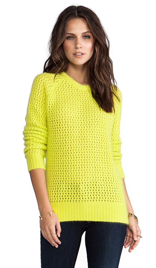 Long Sleeve Open Stitch Fuzzy Sweater