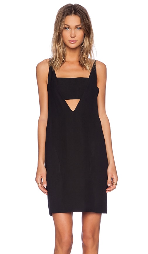 Shakuhachi Twisted Deep V Dress in Black REVOLVE